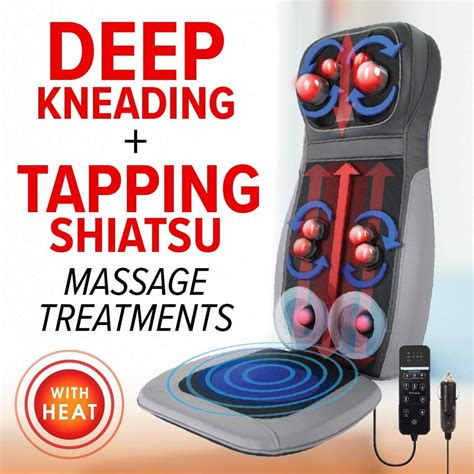 3d Shiatsu Kneading And Tapping Massage Seat Back Neck Massager For Chair Car With Vibration