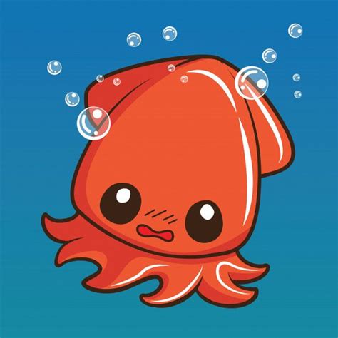 Cute Squid Cartoon Animal Cartoon Concept In 2020 Cartoon Animals