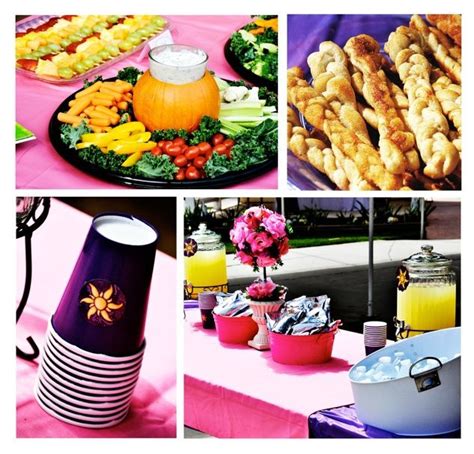 Tangled birthday party food {rapunzel birthday party}. Tangled Party food and beverage table summerspastryperfect ...