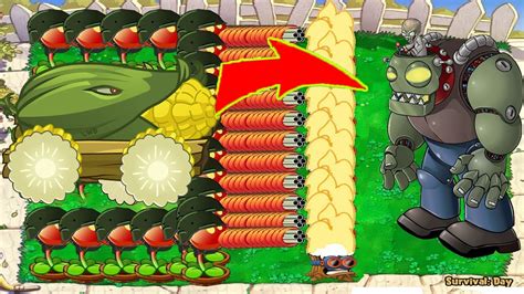 Gatling Pea Cob Cannon Vs Gargantuar Plants Vs Zombie Battlez