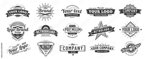 Vintage Badge Retro Brand Name Logo Badges Company Label And Hipster