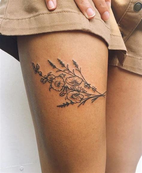 30 Attractive Small Thigh Tattoos Ideas To Try Flower Thigh Tattoos