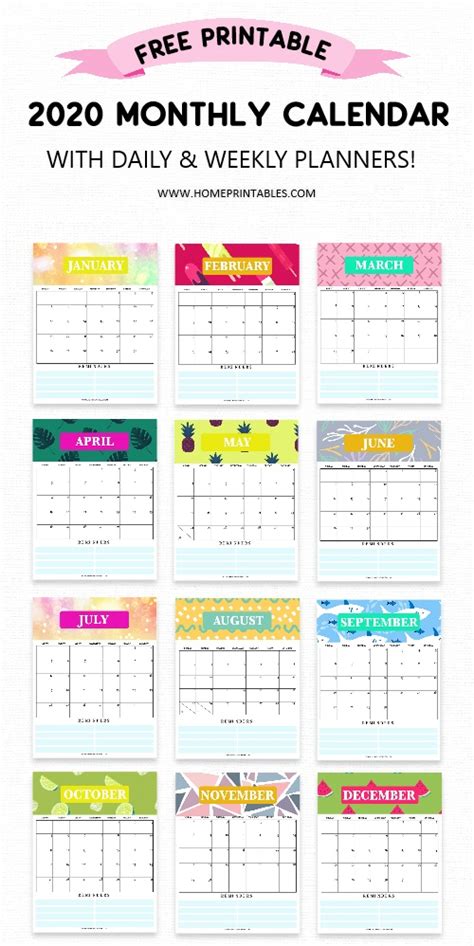 Free Calendar 2020 Printable With Weekly Planner So Pretty And Useful