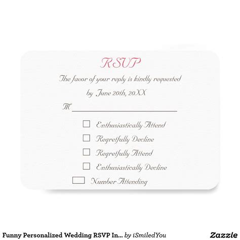 Funny Personalized Wedding Rsvp Invitation Card Wedding