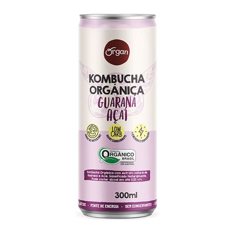 Kombucha Orgânica Guaraná Açaí 300ml Organ Mercearia Da Natureza