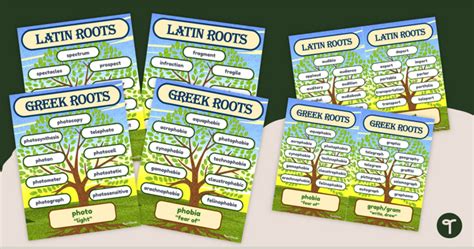 Greek And Latin Roots Word Tree Anchor Charts Teach Starter