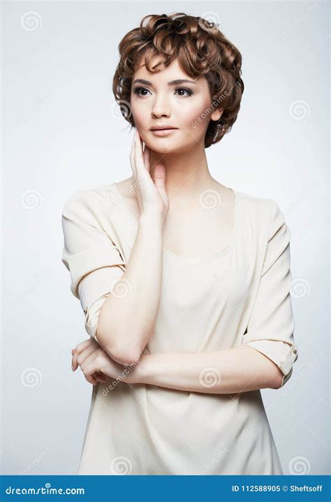 Female Young Model In Silver Evening Long Dress Stock Image Image Of