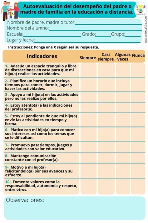 Pin De Ysela Eva En Rúbricas Y Listas De Cotejo Evaluaciones Para Preescolar Autoevaluacion