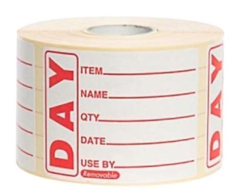 We Can Source It Ltd Removable Food Storage Safety Day Labels 1 X