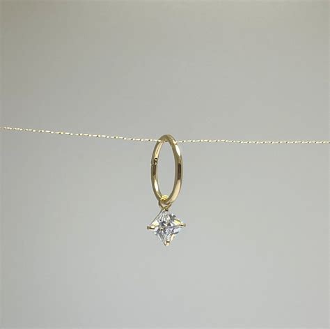 14kt Solid Gold Hoop Belly Ring Belly Button Rings 10kt Charm