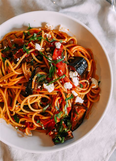 pasta alla norma with roasted eggplant and tomatoes the woks of life