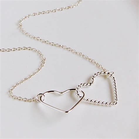 Sterling Silver Interlocking Hearts Necklace By The Carriage Trade