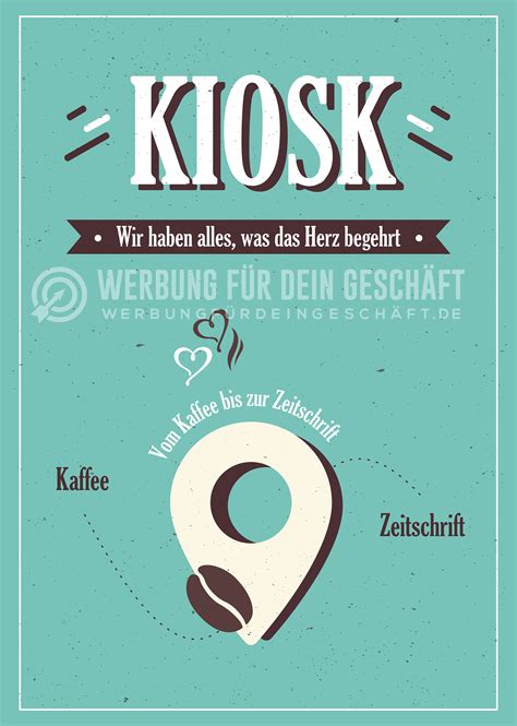 Kiosk Vom Kaffe Bis Zur Zeitschrift Poster Werbetafel Für Kiosk