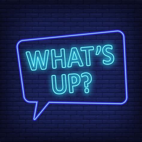 Whats Up Neon Sign Speech Bubble With Text Free Vector