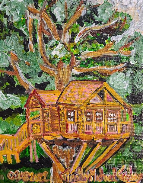 Tree House Painting By Timothy Foley Fine Art America