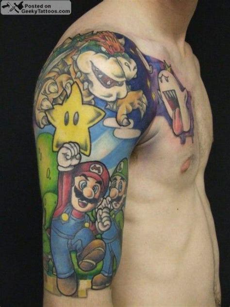 Best Video Game Tattoos Mario Tattoo Gaming Tattoo Easy Half Sleeve