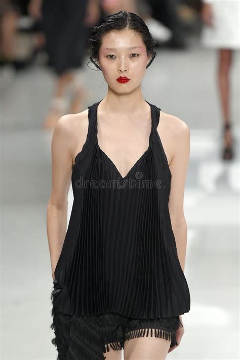 A Model Walks The Runway During The Chalayan Show Editorial Image
