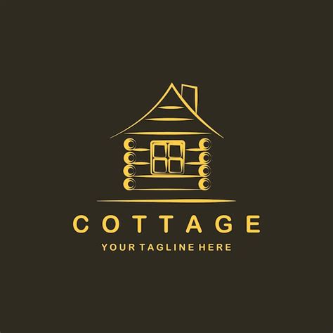 Premium Vector Cottage Or Cabin Logo Line Art Illustration Vector Design