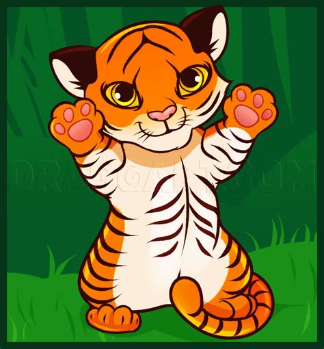 Cartoon Tiger Cub Cute Tiger Drawing Easy Kopler Mambu