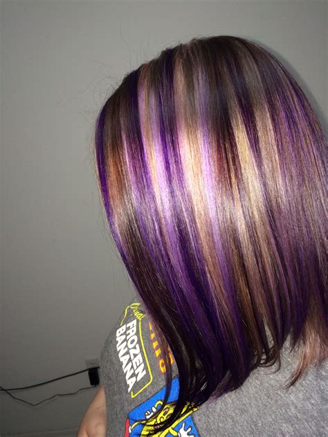 The brown hair dyed blonde with pink highlights is adorable. Pravana Vivids - Violet, with blonde highlights and brown ...