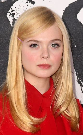 Elle Fanning Long Straight Deep Side Part Hairstyle Maleficent