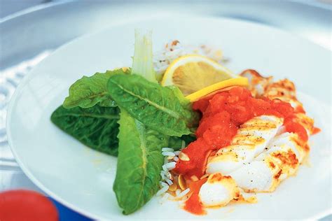 Gegrilde Kabeljauw Met Geurige Tomatensaus Recept Allerhande Albert