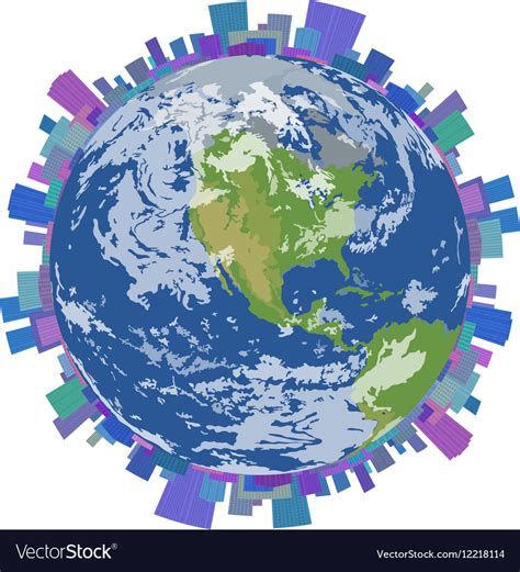 City On Planet Earth Isolated Royalty Free Vector Image
