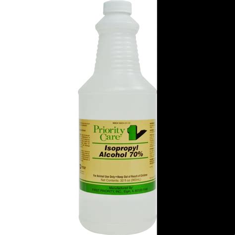 But not to worry — distilleries had lots of alcohol on hand. Priority Care Isopropyl Alcohol 70% Solution 32 OUNCE ...