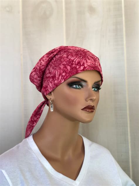 Head Scarf For Women With Hair Loss Cancer Ts Chemo Headwear Pink Sunflowers