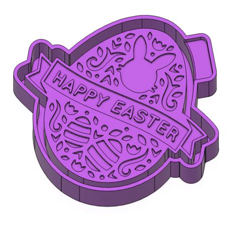 Stl File Happy Easter Egg Freshie Mold Silicone Mold Box 🥚・3d Printer