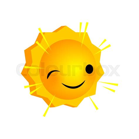 Emotional Faces Wink Sunny Emoji Smiles Stock Vector Colourbox