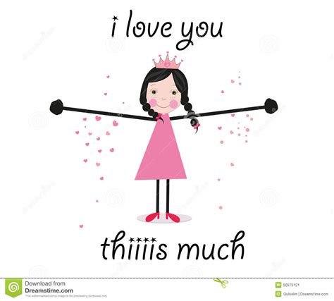 Iloveyou This Much, Greeting Card Vector Stock Vector ...