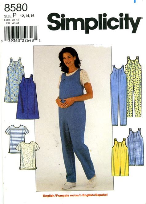 Simplicity 8580 Maternity Jumpsuit Jumper And Knit Top Size Etsy