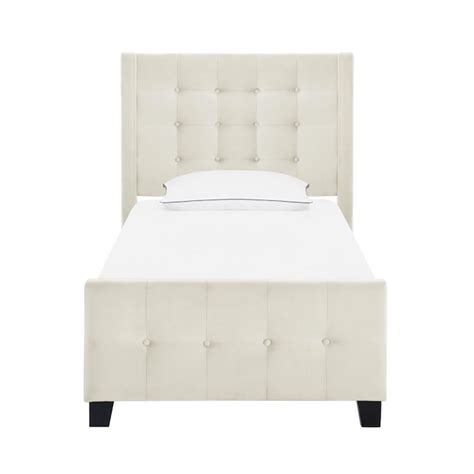 Accentrics Home Twin Modern Wing Bed In Ivory In The Beds Department At