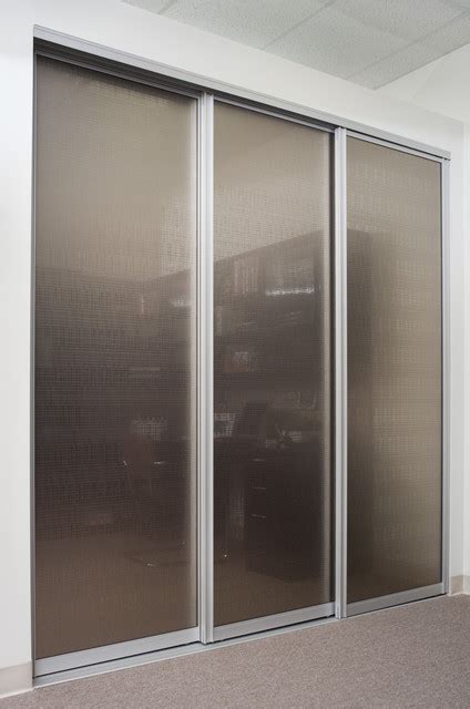The prime advantage of sliding closet doors is that they'll save valuable floor bypass cabinet doors are made up of only two panels. Reach In Closet With Triple Track Sliding Doors - Contemporary - Closet - Philadelphia - by The ...