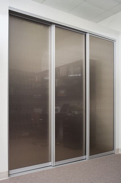 Sliding doors are different from the traditional system of doors that are hinged. Reach In Closet With Triple Track Sliding Doors ...