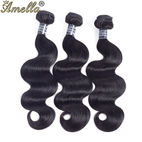 Amella Hair Brazilian Virgin Body Wave Weft 3 Bundles 300g10 12 14