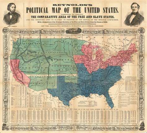1856 Reynold S Political Map Of The United States Showing Etsy