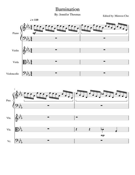 Illumination Sheet Music For Piano Violin Viola Cello Download