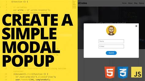 Create A Simple Popup Modal With Html Css And Javascript