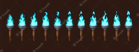 Free Vector Burning Fire On Old Torch Animation Sprite