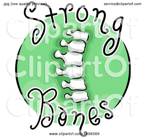 Clipart Of A Spine On A Strong Bones Icon Royalty Free Vector