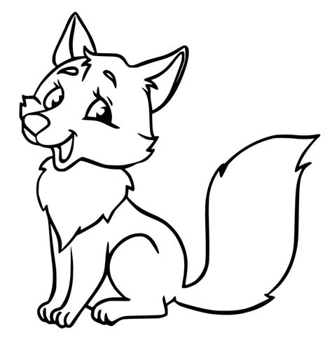 Cartoon Fox Coloring Page