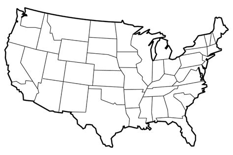 Outline Of Usa Map With States Blank Map Of The United States