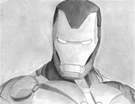 Artstation Iron Man Pencil Drawing
