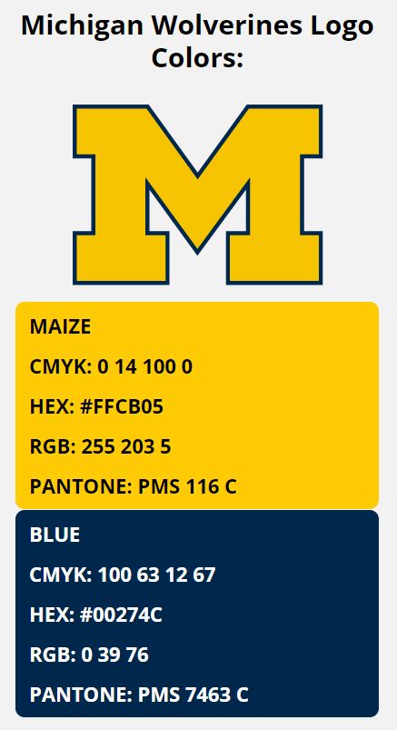 Michigan Wolverines Team Colors Hex Rgb Cmyk Pantone Color Codes