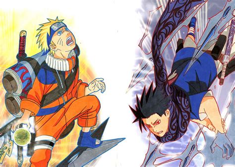 Naruto Nine Tailed Fox Vs Sasuke Curse Mark