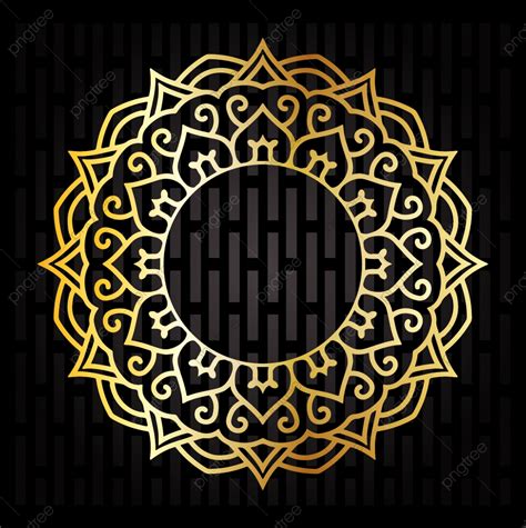 Golden Circle Flower Vector Design Images Mandala Flowers Decorating