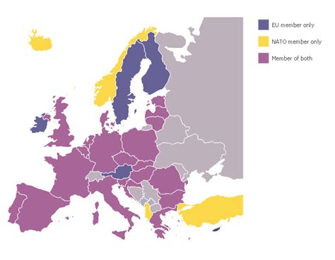 European Membership Of The Eu And Nato Map