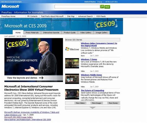 Ces 2009 Vol4 マイクロソフト、特設サイト Microsoft At Ces 2009 をオープン 1枚目の写真・画像
